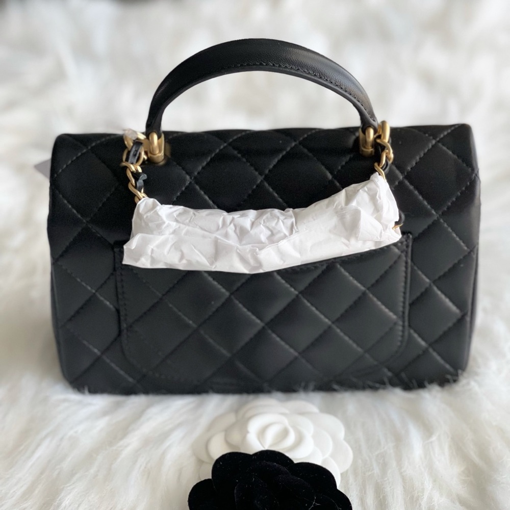 Chanel 21a Black Mini Rectangle Top Handle - BN - Picture 2 of 3